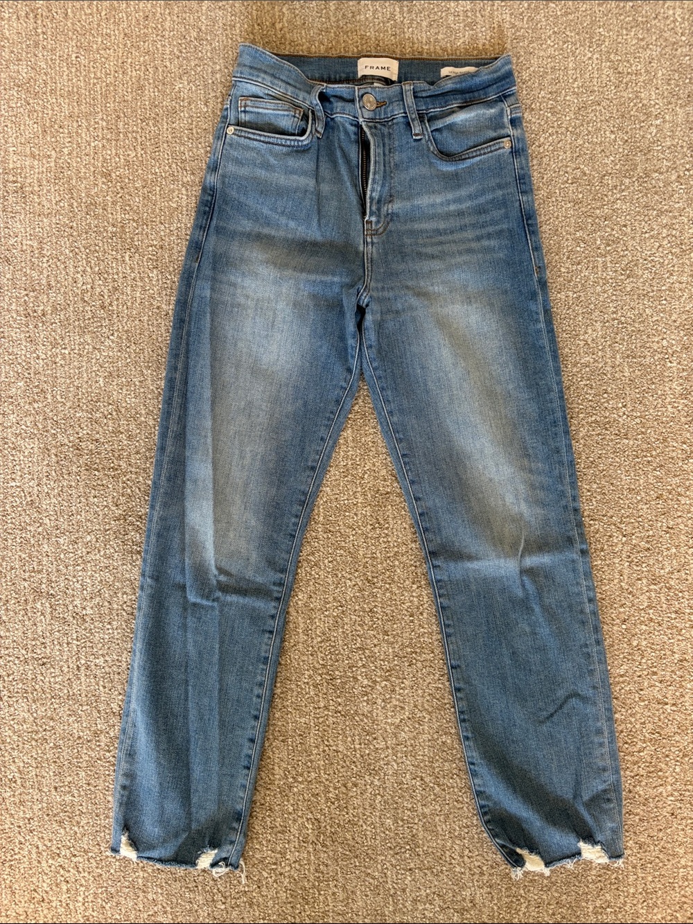 Frame Denim Men’s Light Blue Faded Straight Jeans